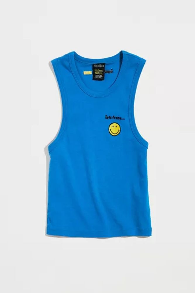 iets frans… X Smiley Embroidered Fitted Tank Top