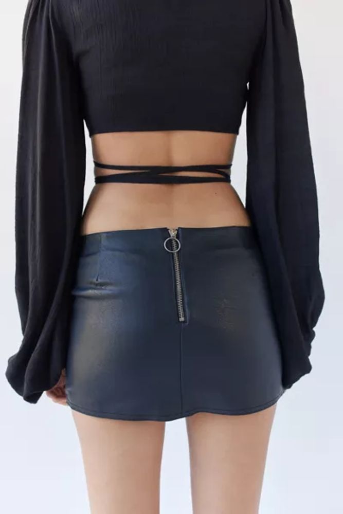 UO Logan Faux Leather Mini Skirt