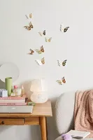 3D Gold Butterflies Peel And Stick Mirror Set
