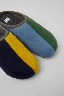 Camper Wabi Colorblock Recycled Rubber Sole Wool Slippers