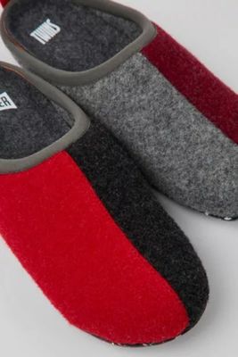 Camper Wabi Color Block Recycled Rubber Sole Wool Slippers