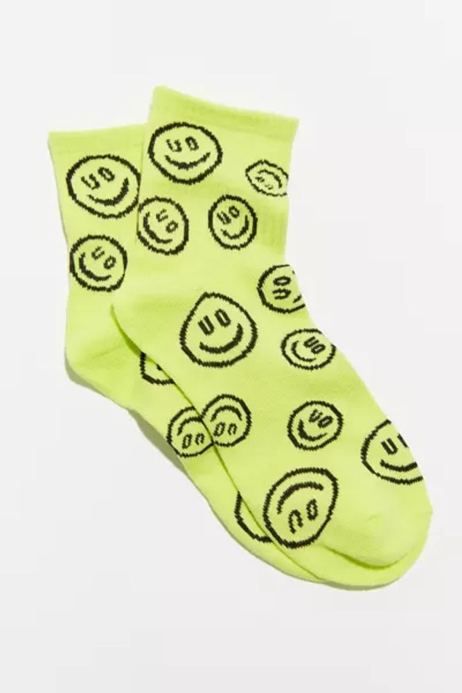 UO Happy Face Crew Sock