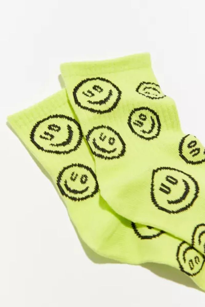 UO Happy Face Crew Sock