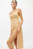 UO Mariah Lace-Up Midi Slip Dress