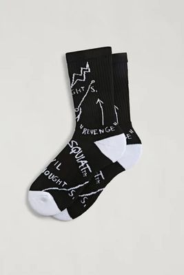 Basquiat Graffiti Pattern Crew Sock