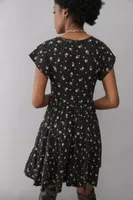 UO Julia Floral Short Sleeve Mini Dress