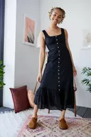 UO Black Jessie Midi Sun Dress