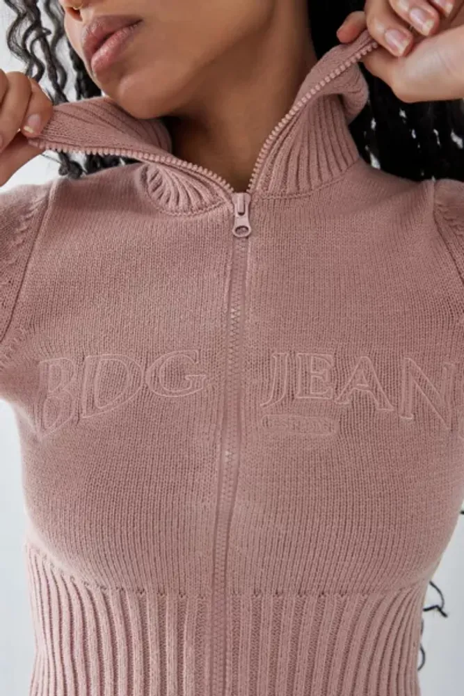 Urban Outfitters BDG Deep Hem Zip-Up Knit Jacket