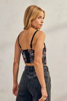 UO Bella Floral Burnout Mesh Corset Top