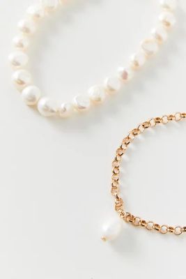 Pearl And Chain Bracelet Set