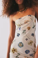 UO Samara Mesh Strapless Midi Dress