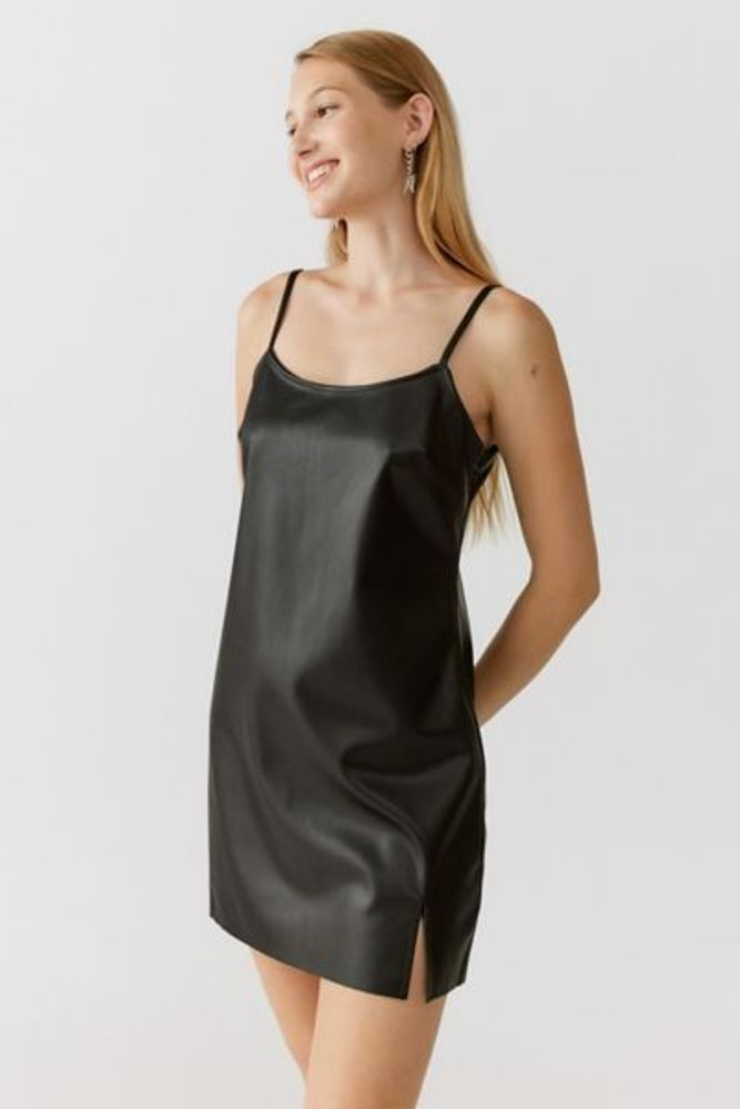 UO Ellie Faux Leather Mini Dress