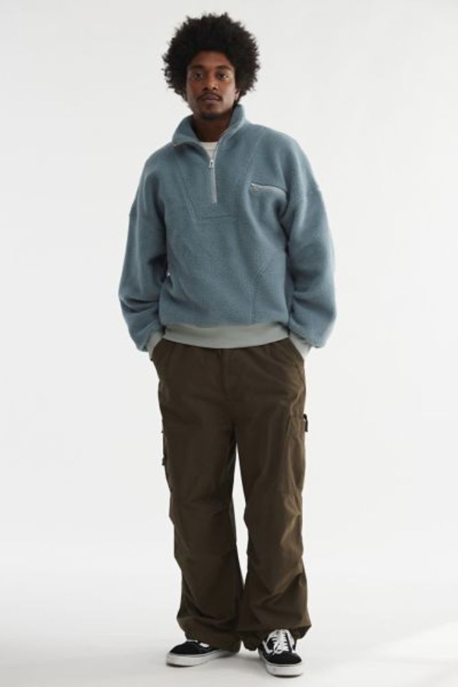 BDG Frontier Solid Fleece Half Zip Sweatshirt