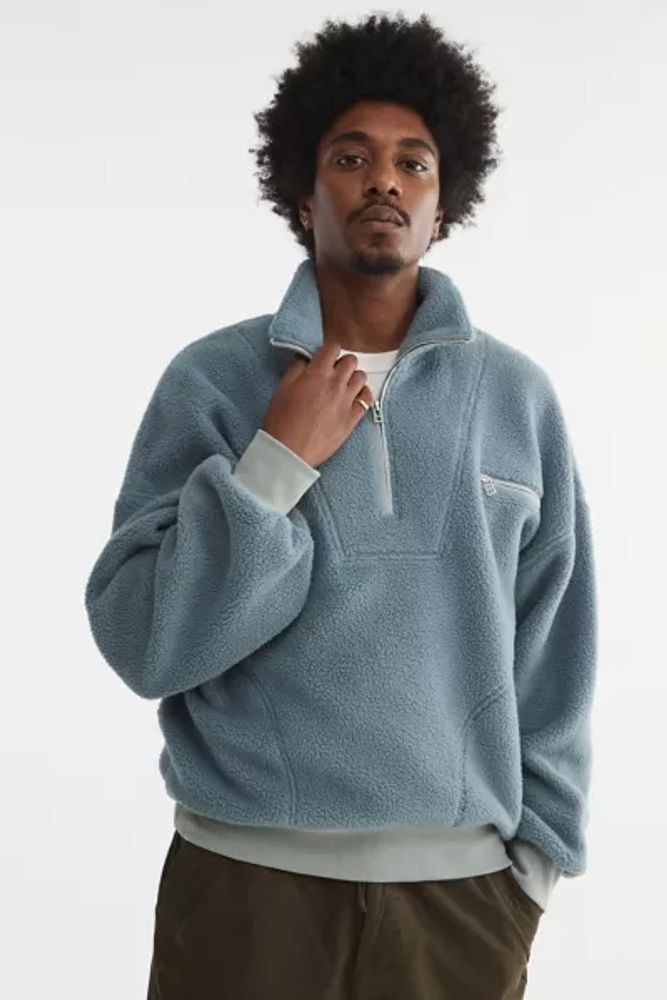 BDG Frontier Solid Fleece Half Zip Sweatshirt