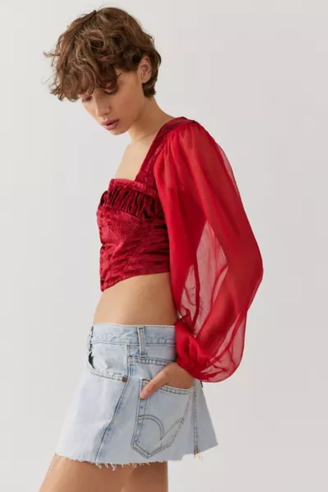 UO Peggy Velvet Bustier Top