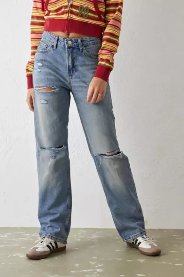 BDG Urban Outfitters High Rise Authentic Straight Ripped Jeans