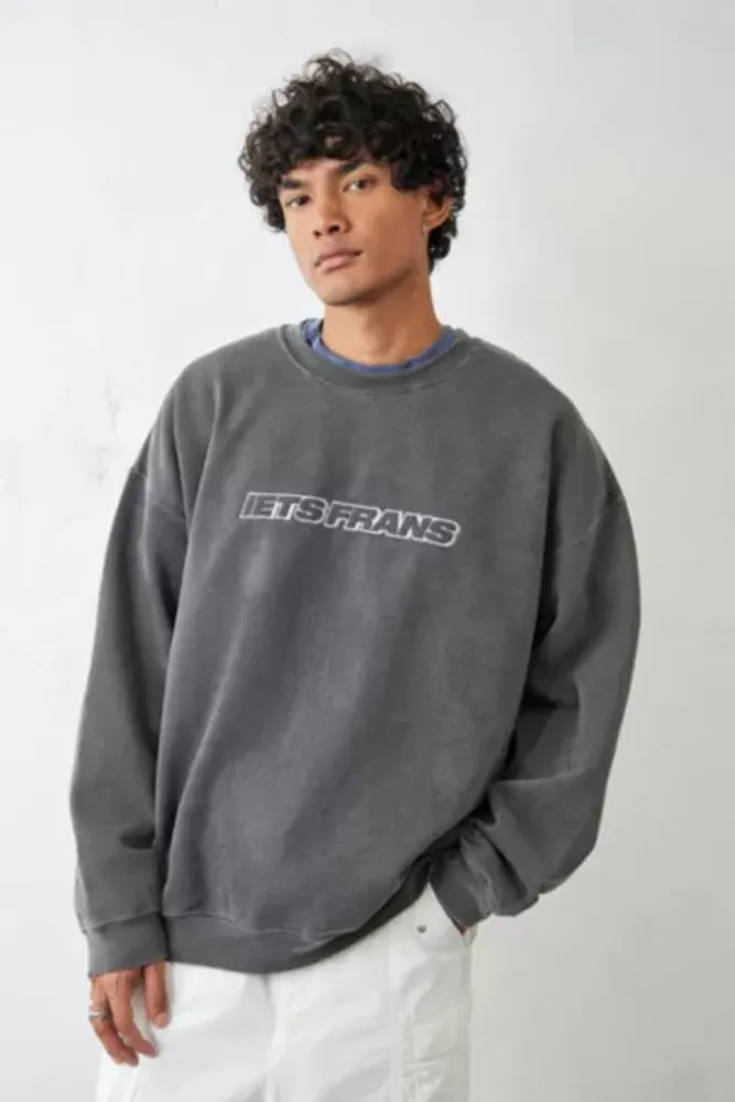 iets frans... Washed Black Embroidered Sweatshirt