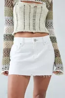 BDG White Denim Extreme Mini Skirt