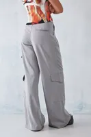 UO Grey Pinstripe Cally Cargo Pocket Trouser Pant