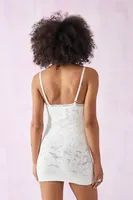 UO Textured Lace Insert Mini Dress