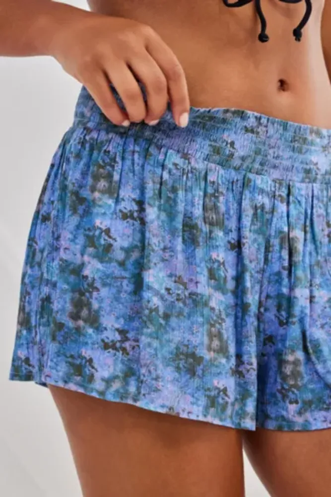 Out From Under Blue Floral Crinkle Short