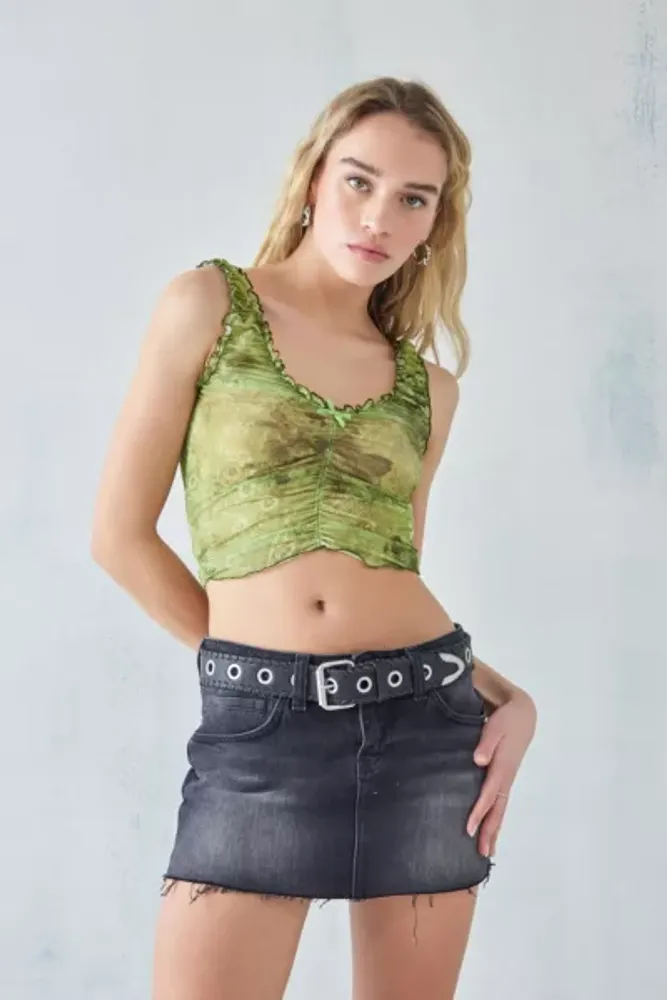 Out From Under Green Paisley Crinkle Trousers Ruffle Urban Outfitters Pants  M