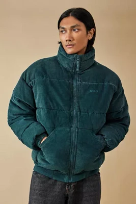 BDG Green Corduroy Embroidered Puffer Jacket