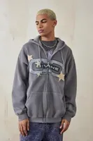 UO Grey Divine Zip-Up Hoodie Sweatshirt