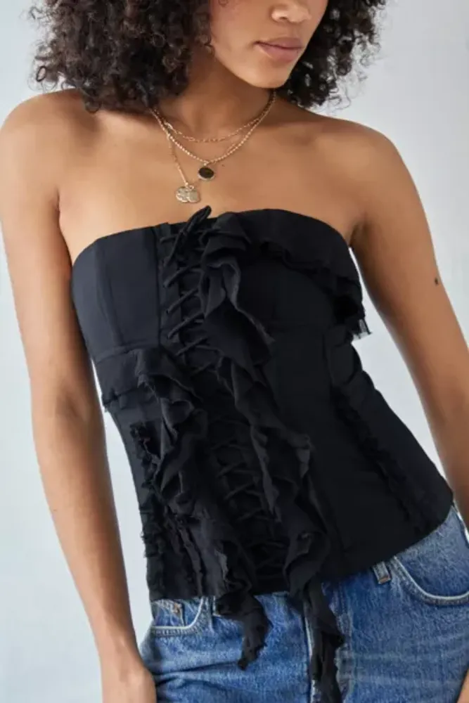 Twill Corset-style Top