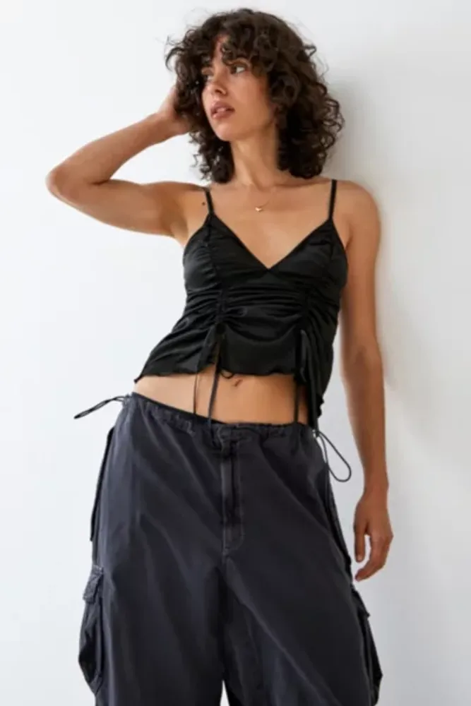 Out From Under Satin Ruched Front Cami