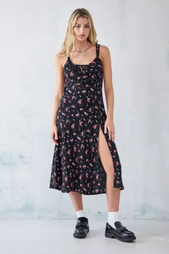 UO Moss Floral Print Midi Dress