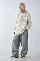 BDG Ecru Heavy Cable Knit Sweater