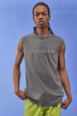 iets frans... Grey Big Embroidered Tank Top