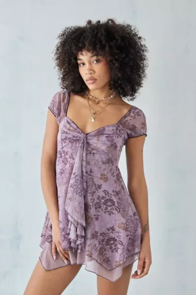 Lavender Fields Lace Romper Dress