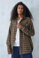 UO Green & Brown Houndstooth Shirt