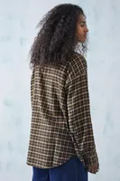 UO Green & Brown Houndstooth Shirt