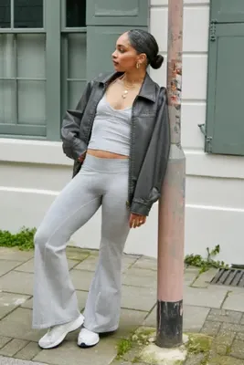 iets frans... Grey Marl Flare Track Pant