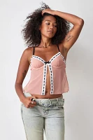 Out From Under Mia Ribbon Split Cami Top