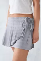 UO Wrap-Tie Check Kilt Skirt