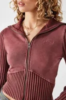 BDG Thea Ribbed Rust Track Top