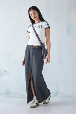 UO Split Front Tailored Maxi Skirt