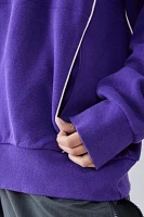 iets frans... Purple Contrast Piped Hoodie Sweatshirt