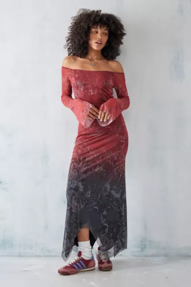 Bardot Sheer Mesh Midi Dress