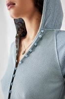 BDG Billie Hooded Henley Top