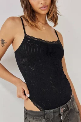 Out From Under Strappy Embroidered Lace Bodysuit