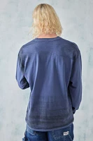 BDG Blue Textured Stitch Long-Sleeved Tee