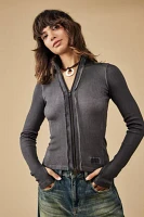 BDG Ribbed Zip-Up Track Top