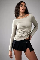 UO Chloe Long Sleeve Ruched Top