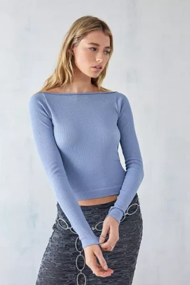 UO Alicia Long Sleeve Backless Top