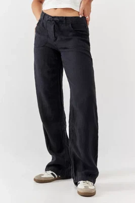 BDG Black Five-Pocket Linen Pant